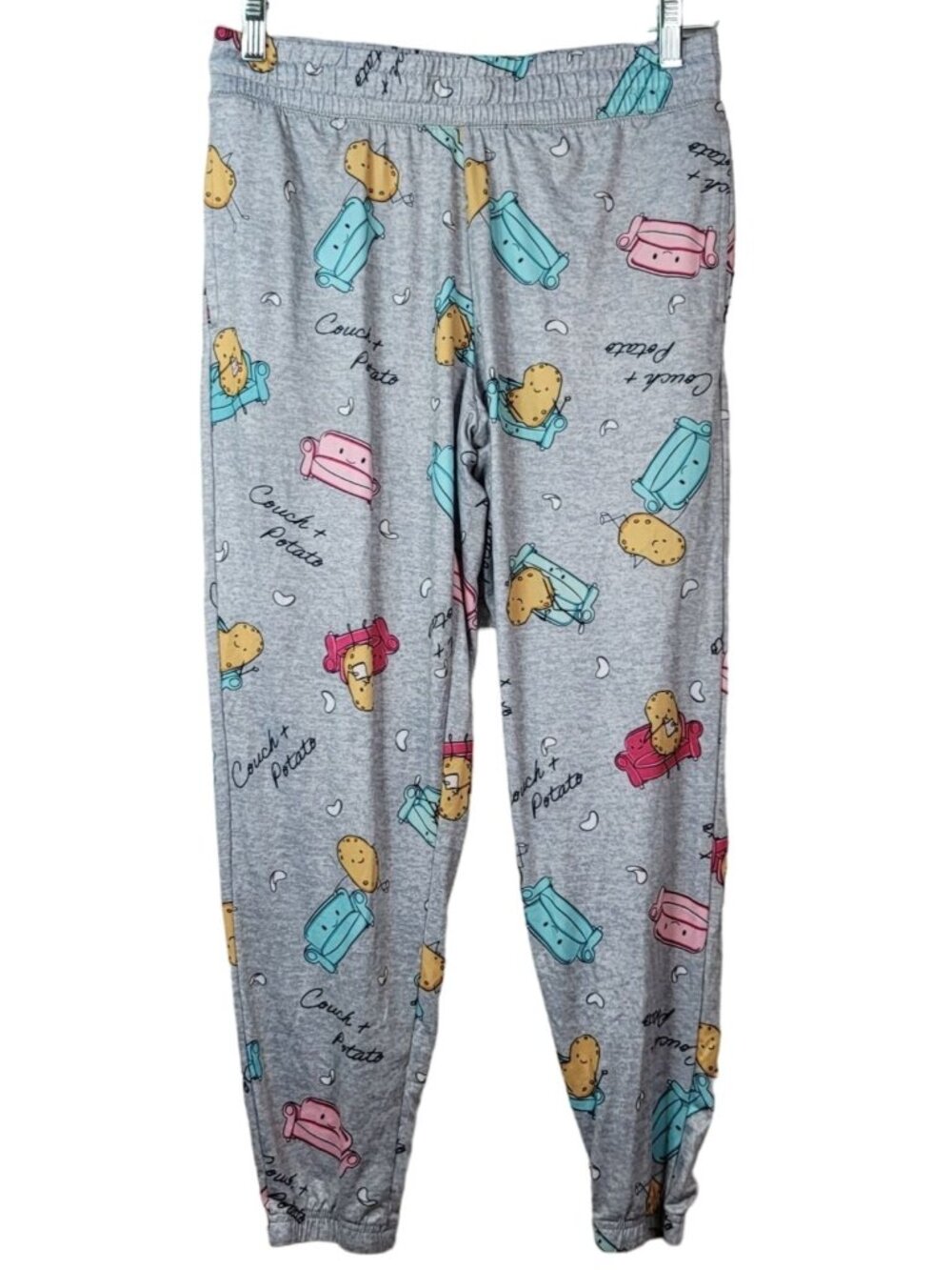 Briefly Stated Women Jogger Pajama Pants Gray XS Pull On Couch Potato Lounge